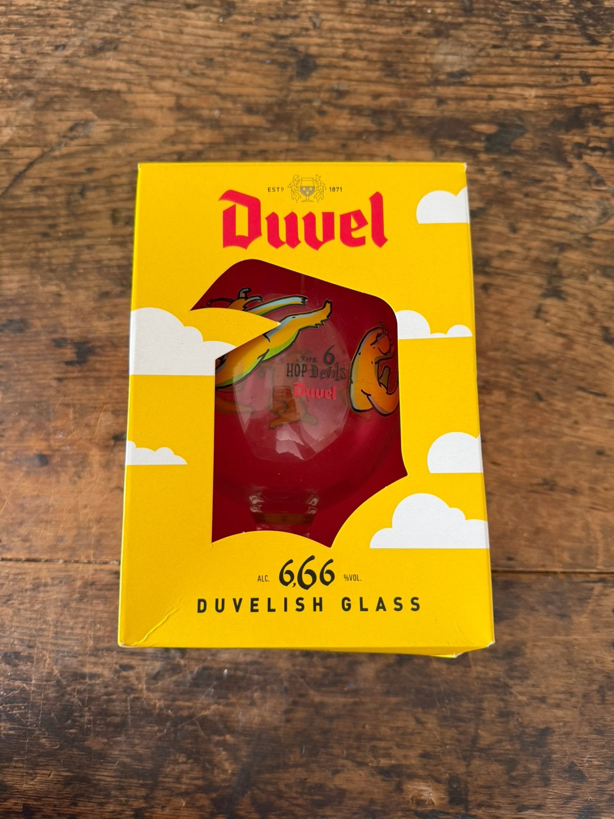 Duvel glas - THE 6 HOP DEVILS, Verzamelen, Ophalen of Verzenden, Nieuw, Bierglas
