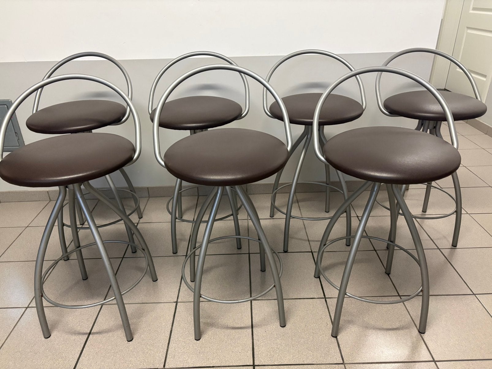 Barkrukken 7 stuks, Ophalen, 60 tot 90 cm, Met voetsteun, Metaal
