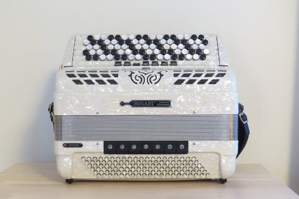 Accordéon chromatique Bugari Seniorfisa 350/SE, Musique & Instruments, Autres marques, Avec bretelles, Comme neuf, Enlèvement