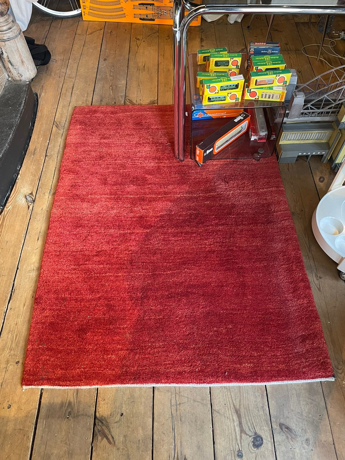 Zeer dik Gabbeh Tapijt handgeknoopt Rood Wol Afghanistan, Maison & Meubles, Enlèvement ou Envoi, Comme neuf, Rouge