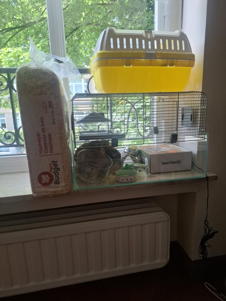 Hamsterkooi en accessoires — 30€, Dieren en Toebehoren, Gebruikt, Kooi, Hamster