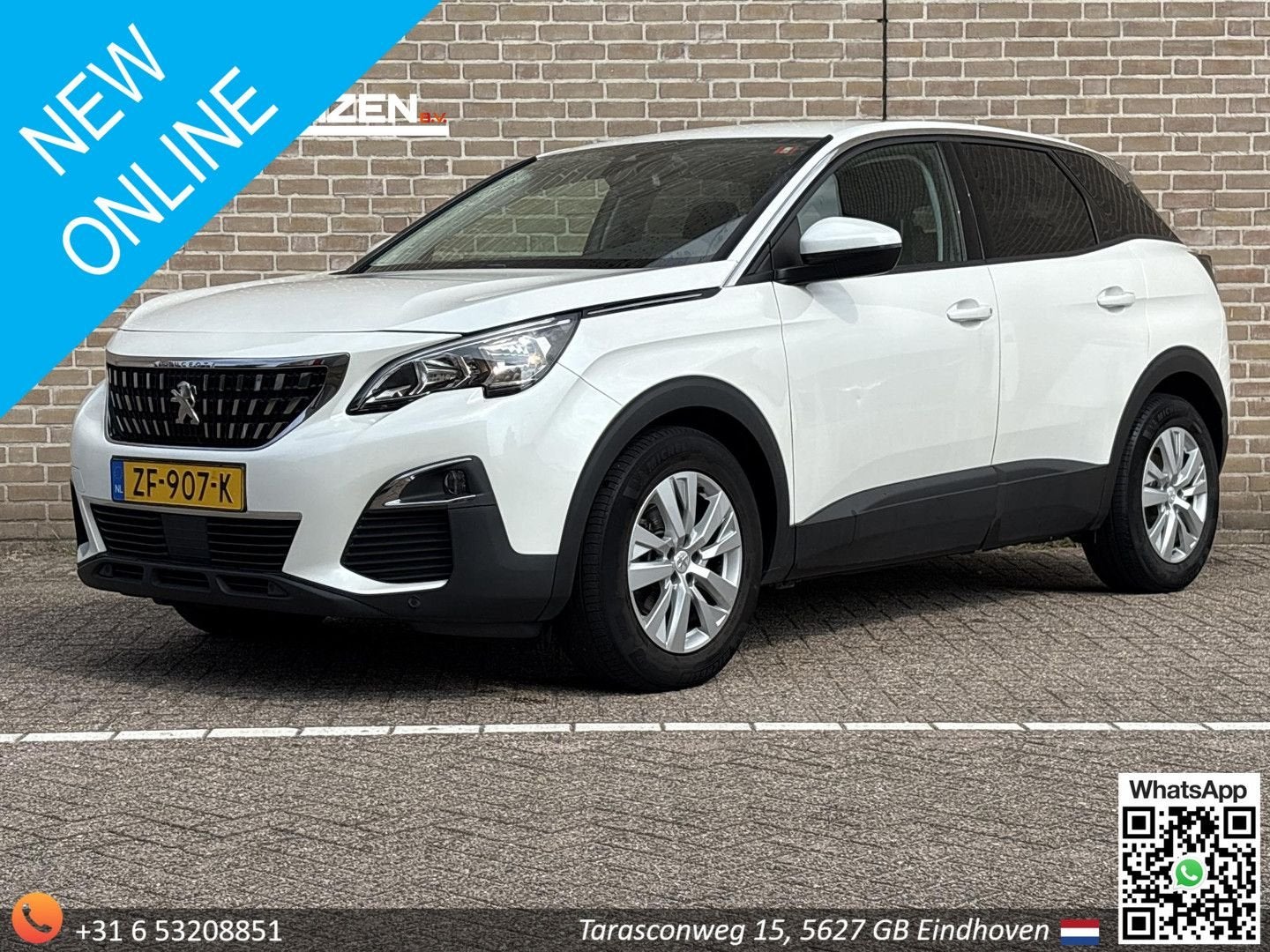 Peugeot 3008 1.2 PureTech Blue Lease Executive | Climate | C, Parkeersensor, 118 g/km, Zwart, Wit