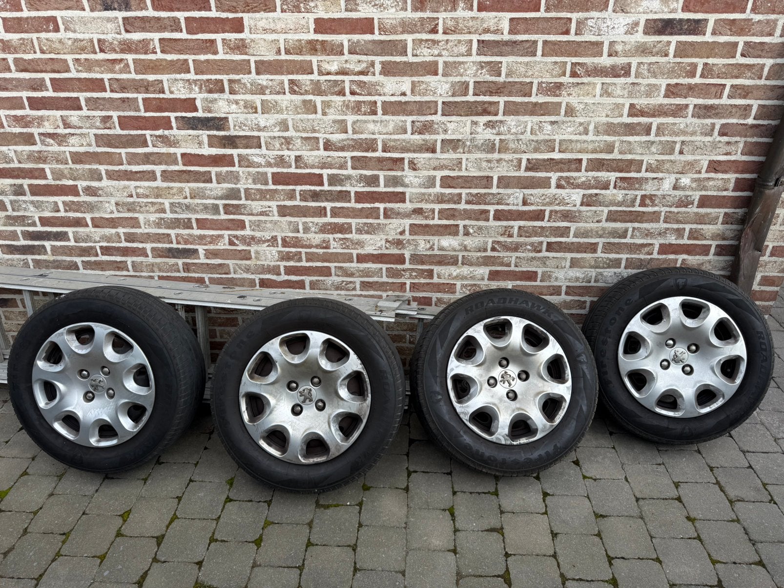 Banden + velgen, Ophalen, Gebruikt, 15 inch, Banden en Velgen