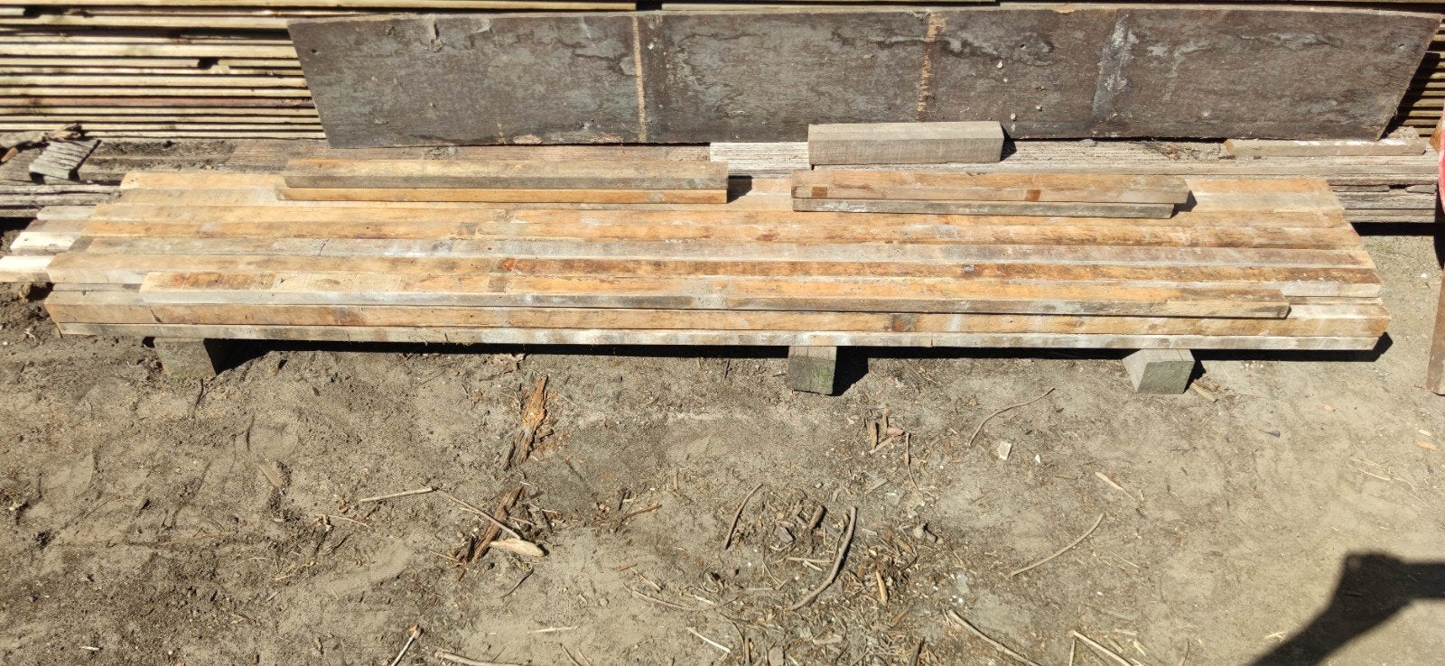 hardhouten palen 6 x 4 cm. 4€ per meter, Doe-het-zelf en Bouw, Ophalen, Zo goed als nieuw, Overige houtsoorten, Balk