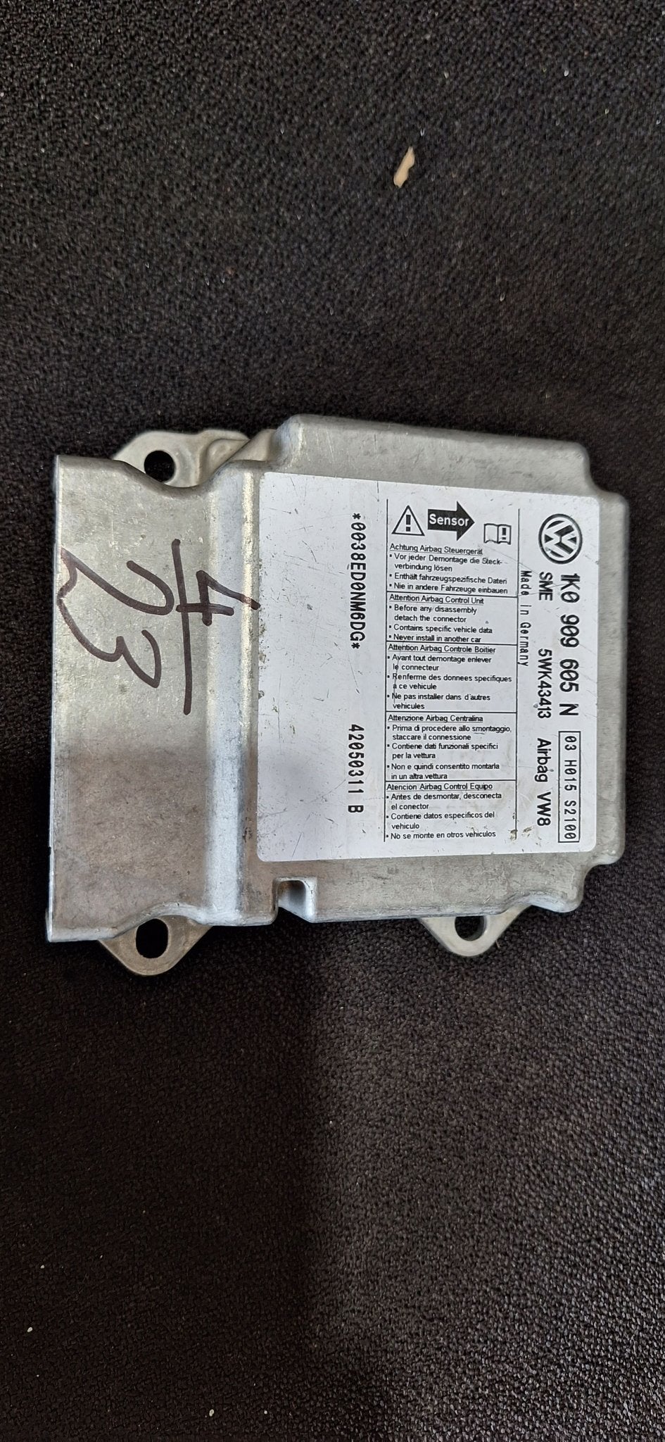 Originele Airbag Stuurmodule Computer VW Continental Airbag, Volkswagen, -, Utilisé, -