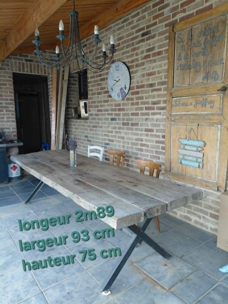 table d atelier en bois / 10 personnes, Enlèvement, Comme neuf, Rectangulaire, Bois