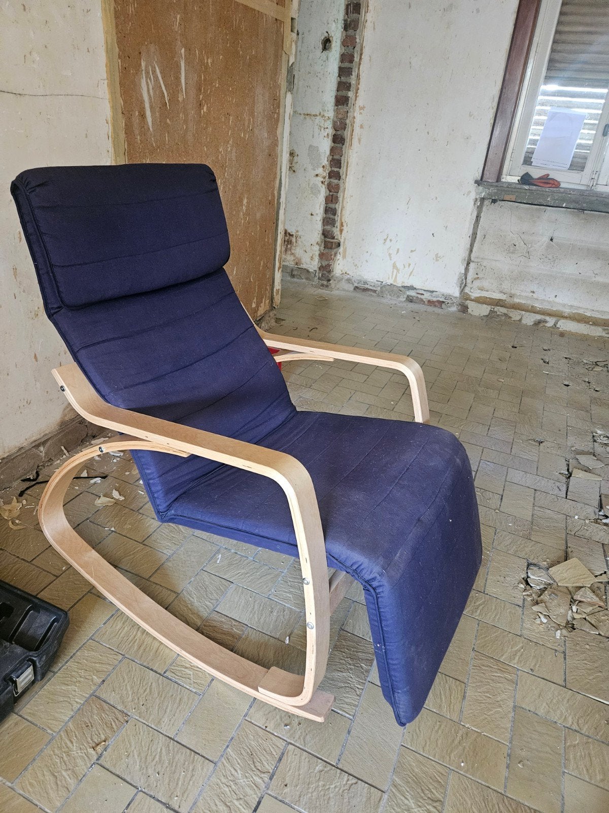 Schommelstoel, Maison & Meubles, Chaises, Enlèvement, Comme neuf, Bleu, Bois