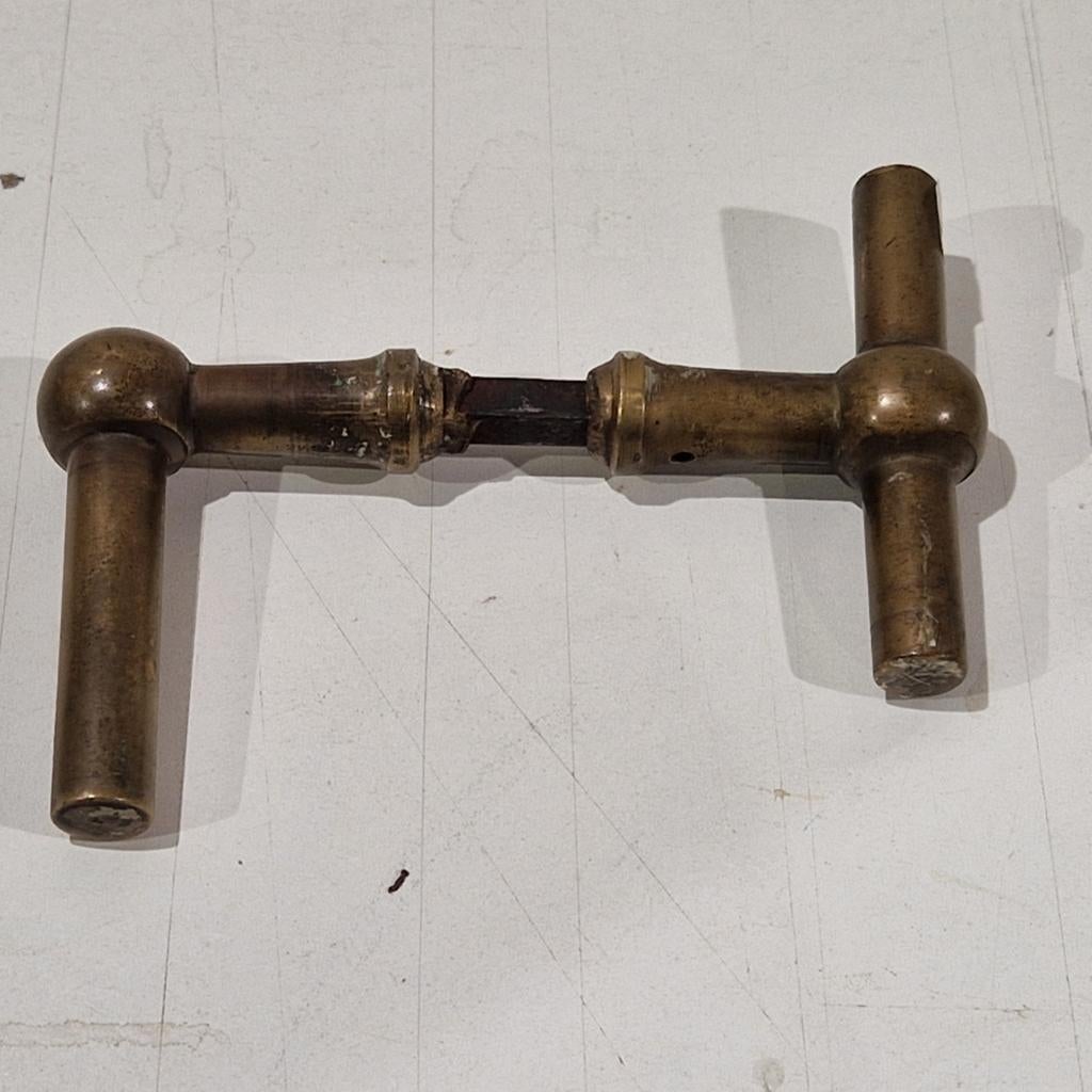 Antieke deurklink , T en L vorm Chemin de fer, Antiek en Kunst, Antiek | Brons en Koper, Brons, Ophalen of Verzenden