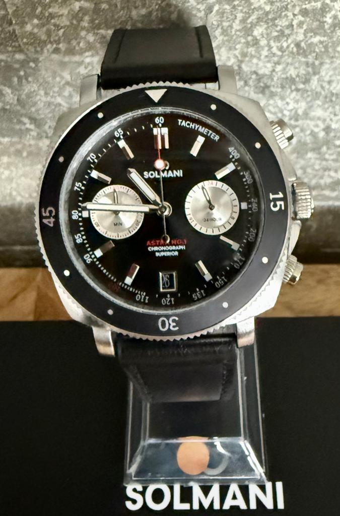 SOLMANI ASTRA CHRONO TWV549€! 💯%NIEUW MET CERTIFICAAT!, Handtassen en Accessoires, Sporthorloges, Ophalen of Verzenden