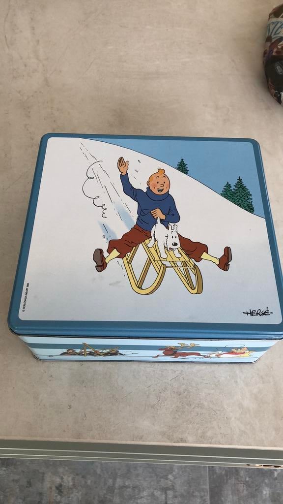 Ijzeren koekendoos van Kuifje, Verzamelen, Ophalen, Gebruikt