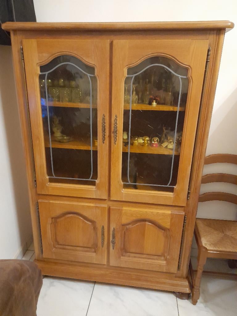 Vitrine chêne et buffet, Enlèvement, Utilisé, Chêne, Avec porte(s)