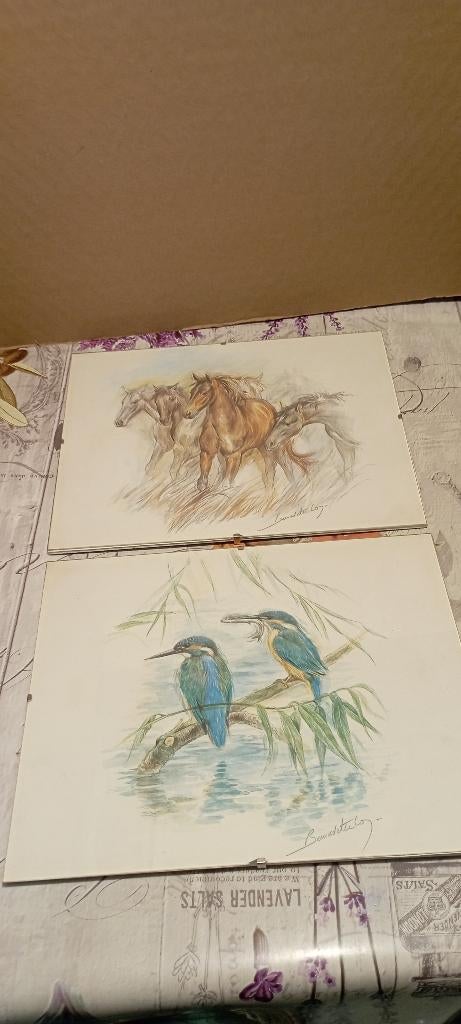 2 aquarelles signées., Antiquités & Art, Enlèvement ou Envoi