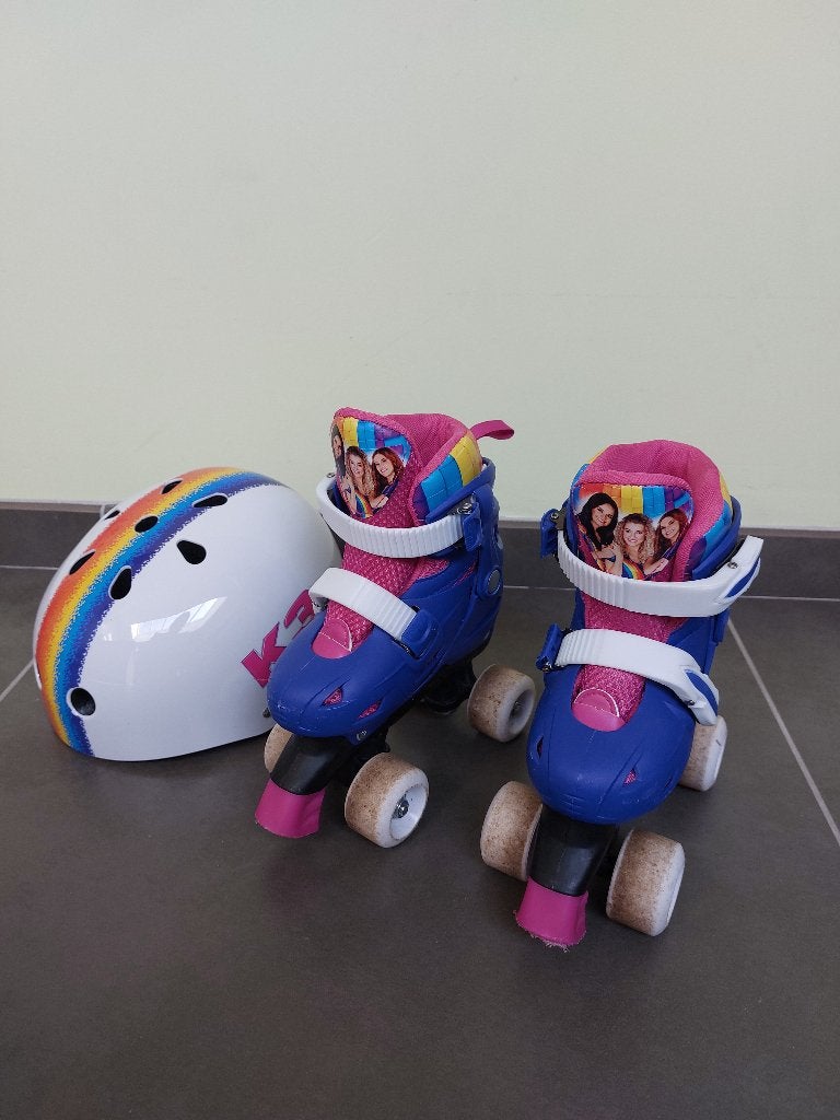 Rolschaatsen K3, verstelbaar maat 30-33 + helm, Enlèvement, Réglable, Utilisé, Enfants