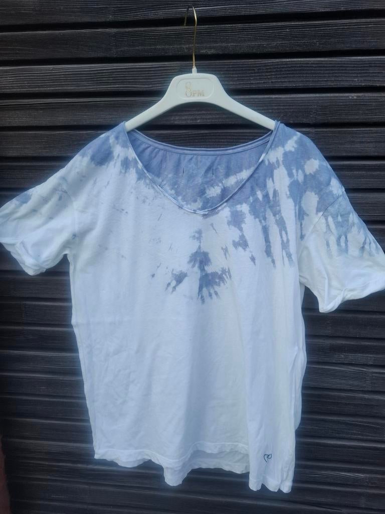 T-shirt blanc leur tie dye S M 38 The hip tee, Manches courtes, Enlèvement ou Envoi, The hip tee, Comme neuf