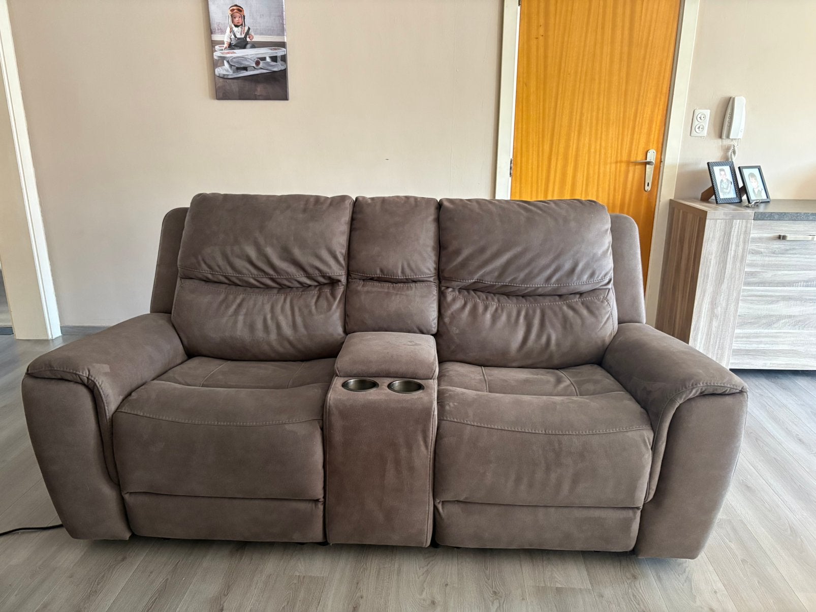 WEBA Cluny 3+2 salon – 5 elektrische relaxen -perfecte staat, Huis en Inrichting, Ophalen, 100 tot 125 cm, Zo goed als nieuw, Rechte bank