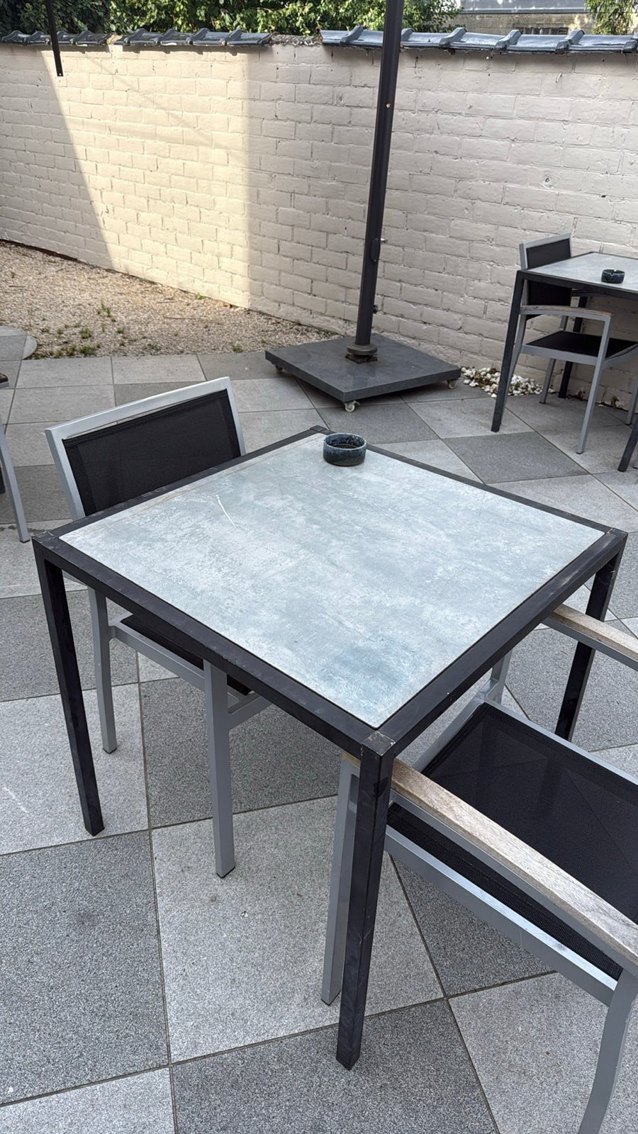 Terrasstoelen + tafels, Ophalen, Zo goed als nieuw