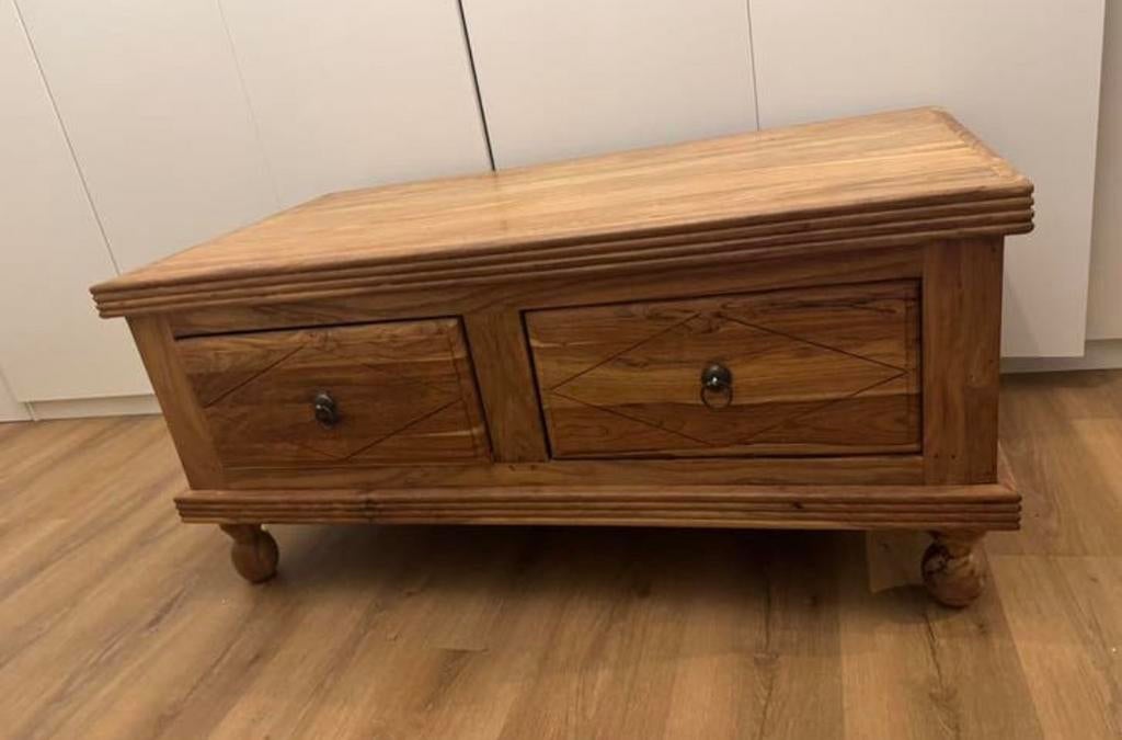 Salontafel massief hout, Ophalen, Zo goed als nieuw