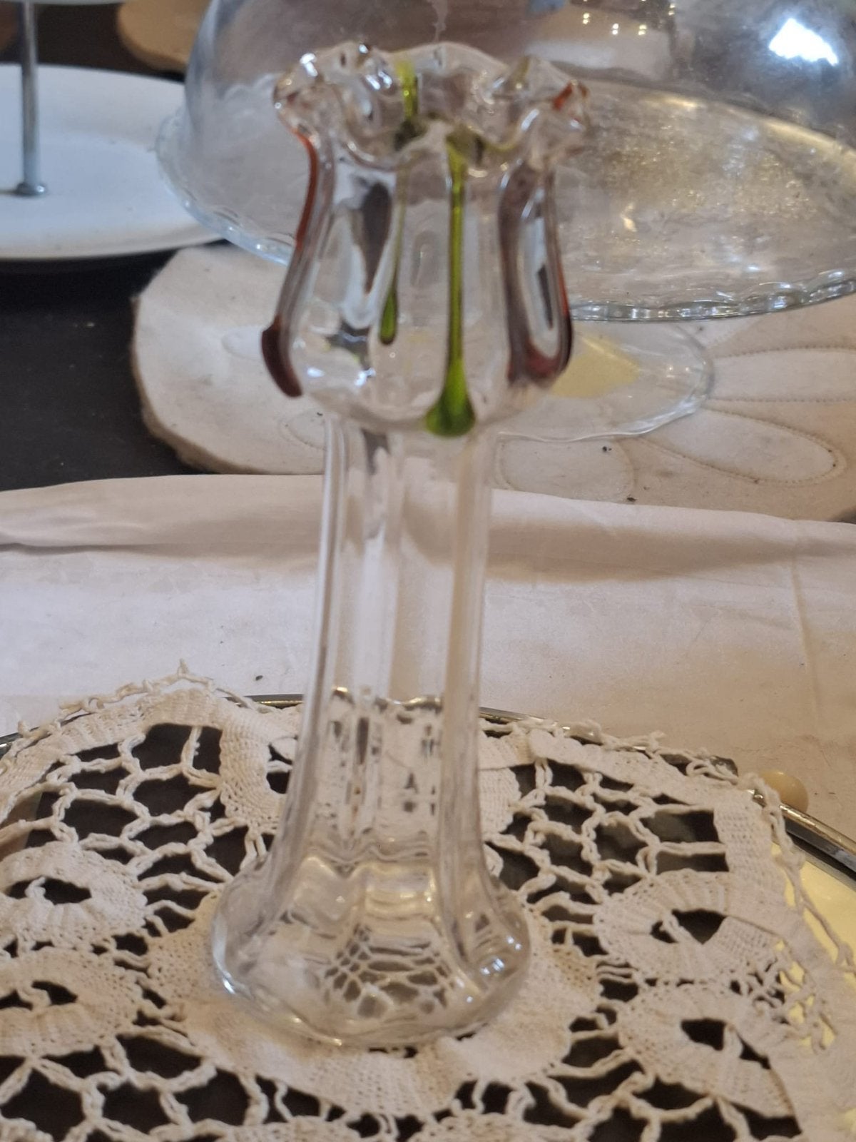 Vintage soliflore vaas van geblazen glas, Glas, Ophalen of Verzenden, Zo goed als nieuw