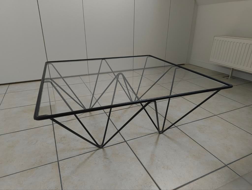 Salontafel Paulo Piva stijl, Moins de 50 cm, Verre, 50 à 100 cm, Enlèvement