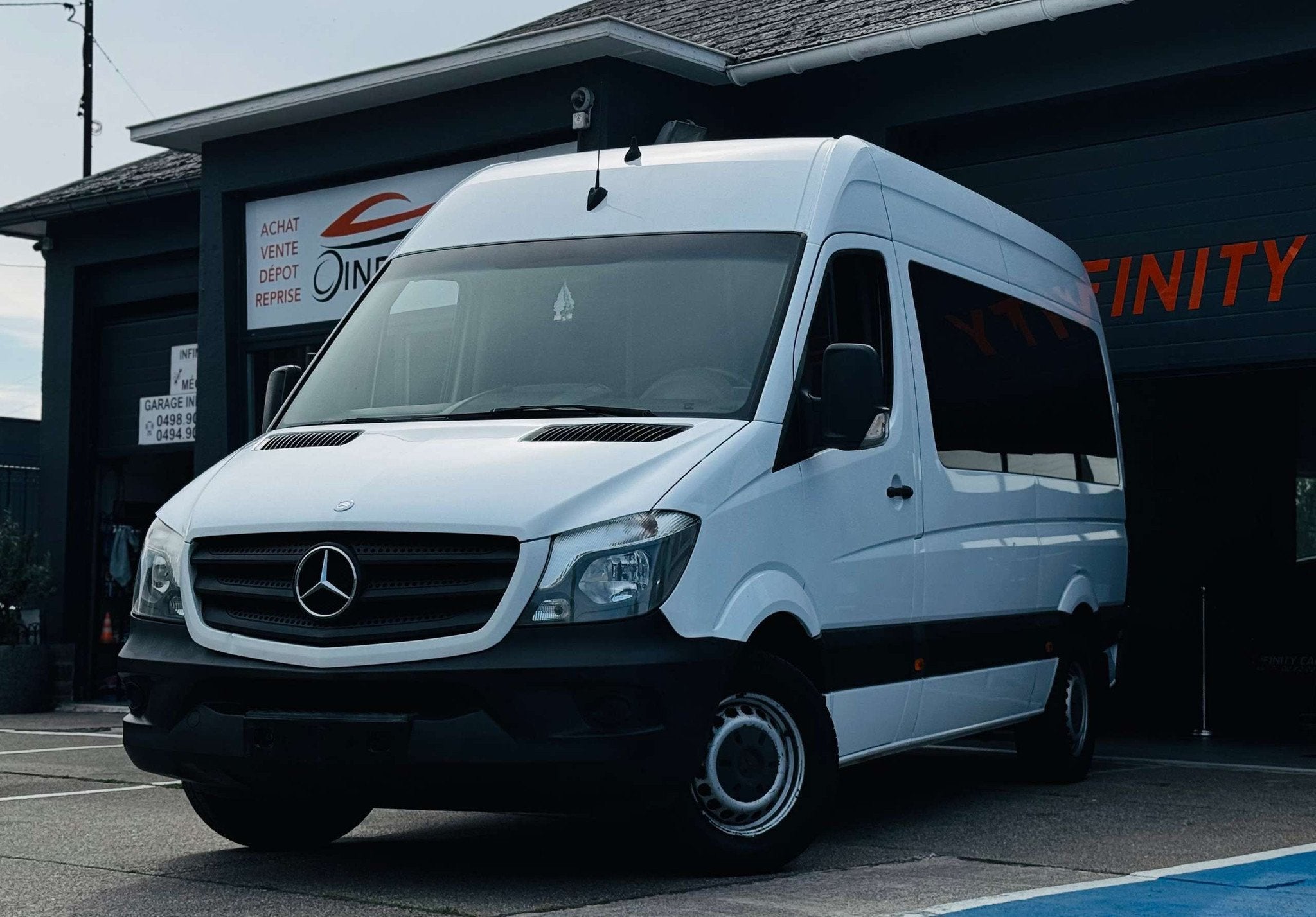Mercedes-Benz Sprinter 513 2.1 CDI A1H1 (bj 2014), Auto's, Mercedes-Benz, Euro 5, 4 cilinders, Wit, 9 zetels