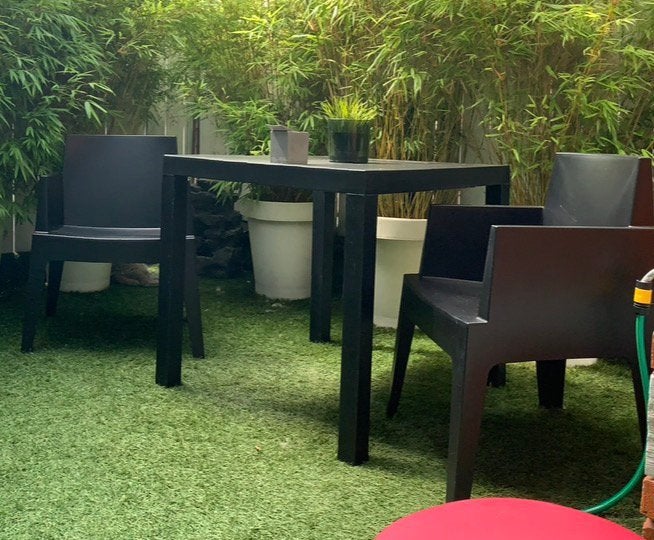 Ensemble 2 fauteuils et table noire, Enlèvement, Utilisé, Salons de jardin