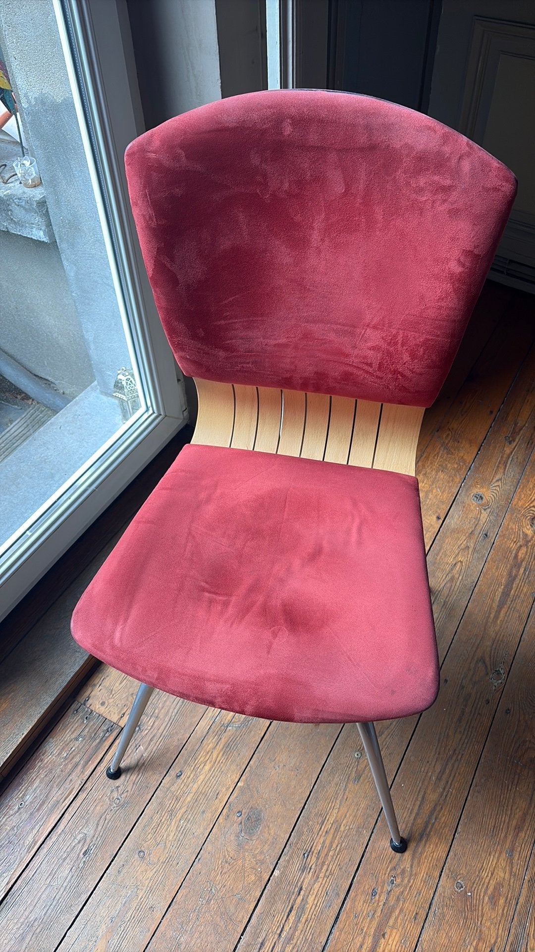 Set van 8 Scandinavische stoelen, Huis en Inrichting, Ophalen, Zo goed als nieuw, Rood, Hout