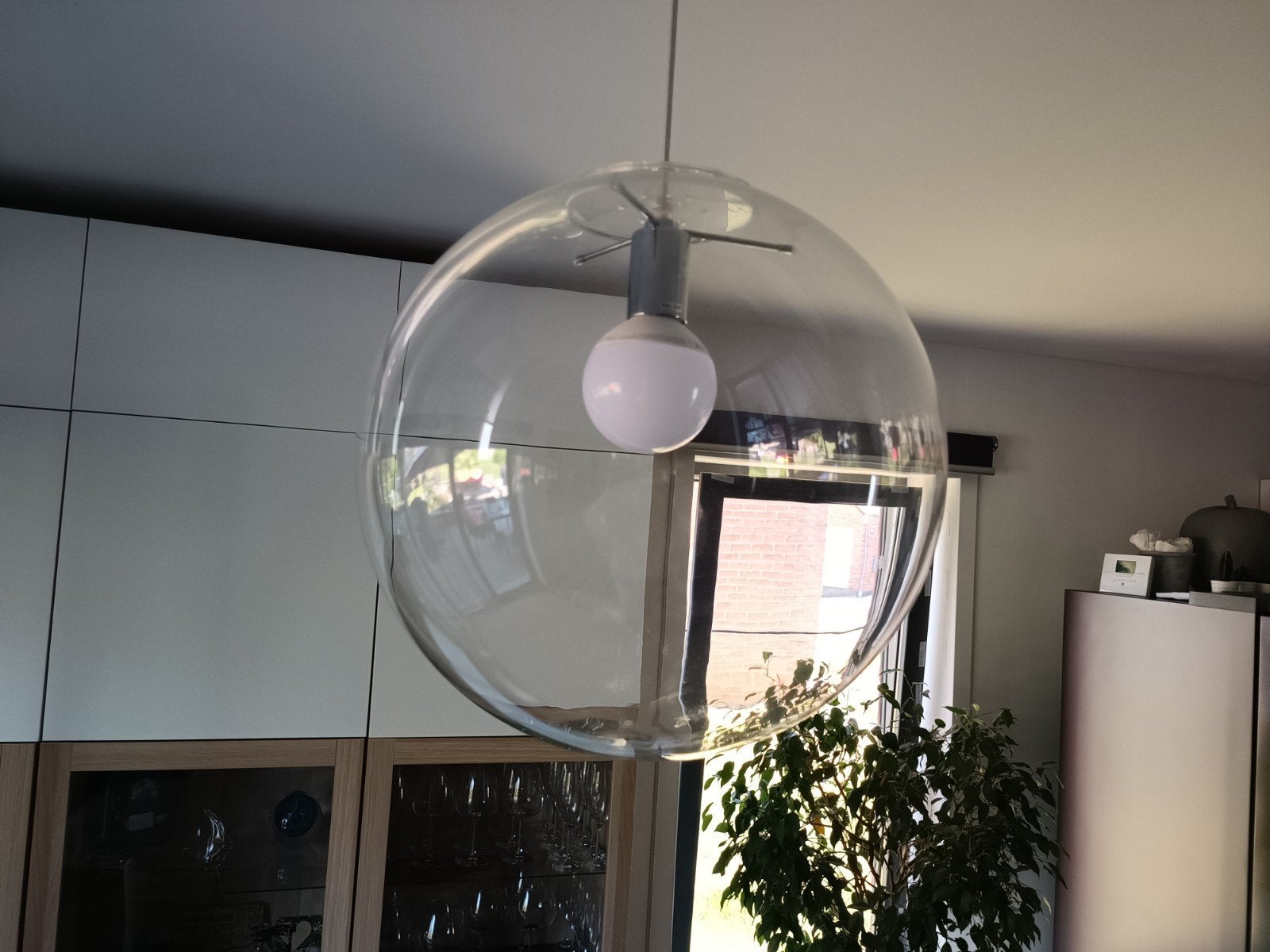 Glazen kroonluchter van 40 cm, Huis en Inrichting, Lampen | Kroonluchters, Ophalen