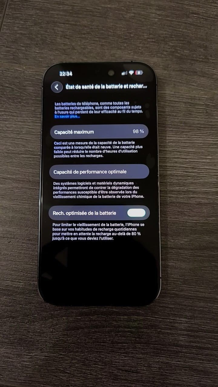 iphone 14 pro purple 98%, 128 GB, Reconditionné, Enlèvement, 98 %