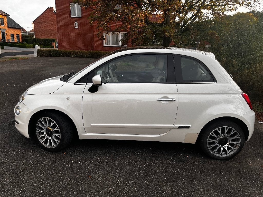 Fiat 500 lounge, Leder en Stof, Wit, Particulier, Stadsauto