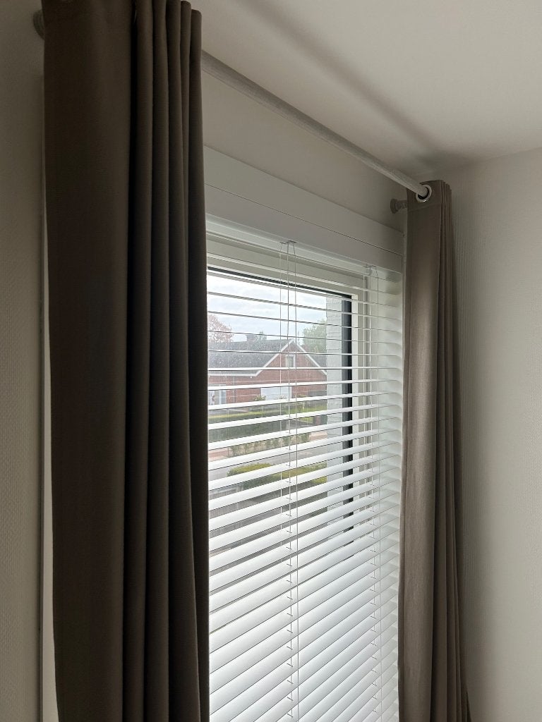 gordijnen, Ophalen, 220 cm, Beige, Zo goed als nieuw
