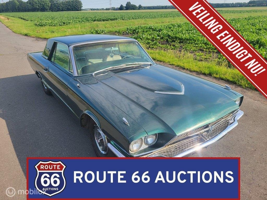 Ford Thunderbird | 1966 | Route 66 Auctions, Zwart, Bedrijf, Handgeschakeld, Overige carrosserie