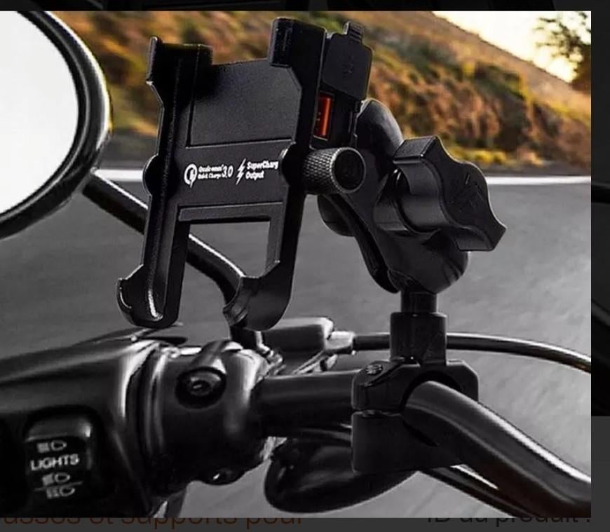Support de téléphone pour motocyclette avec connecteur USB 3, Enlèvement ou Envoi