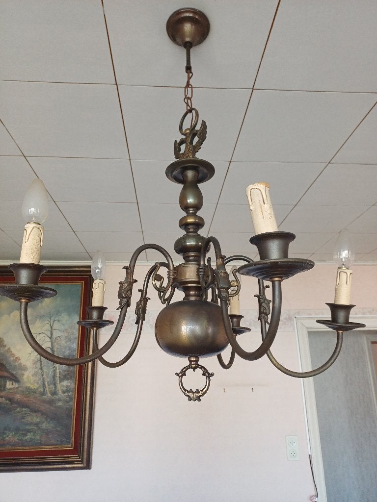 Lusters, Huis en Inrichting, Lampen | Kroonluchters, Ophalen, Gebruikt, Hout, Landelijk