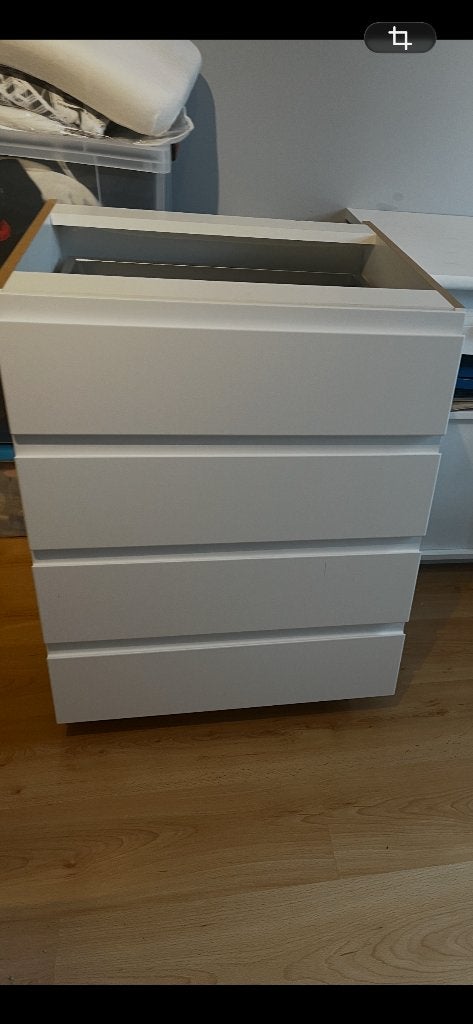 Meuble 4 tiroirs blanc, Moins de 100 cm, Enlèvement, 50 à 100 cm, Moderne