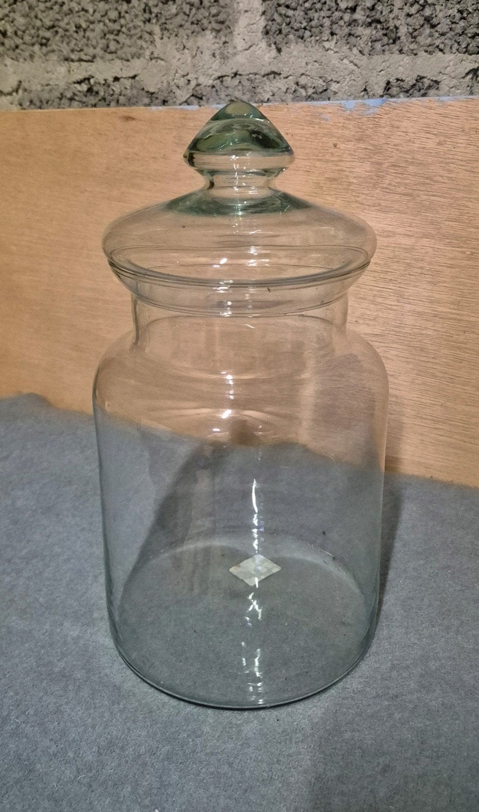 Glazen fles/vaas, Ophalen, Met deksel