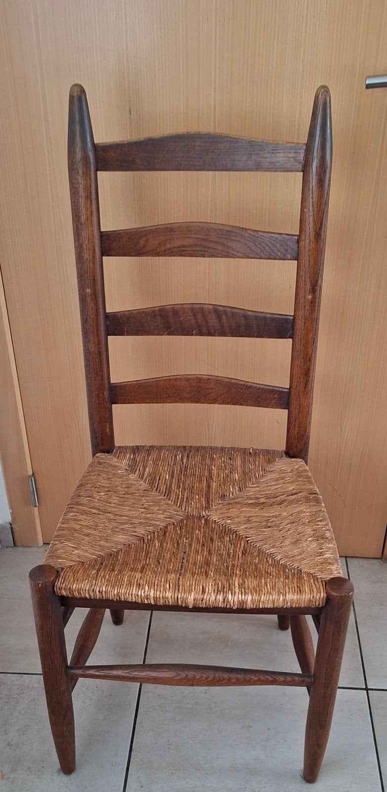5 stevige stoelen met gevlochten zit, Antiek en Kunst, Ophalen