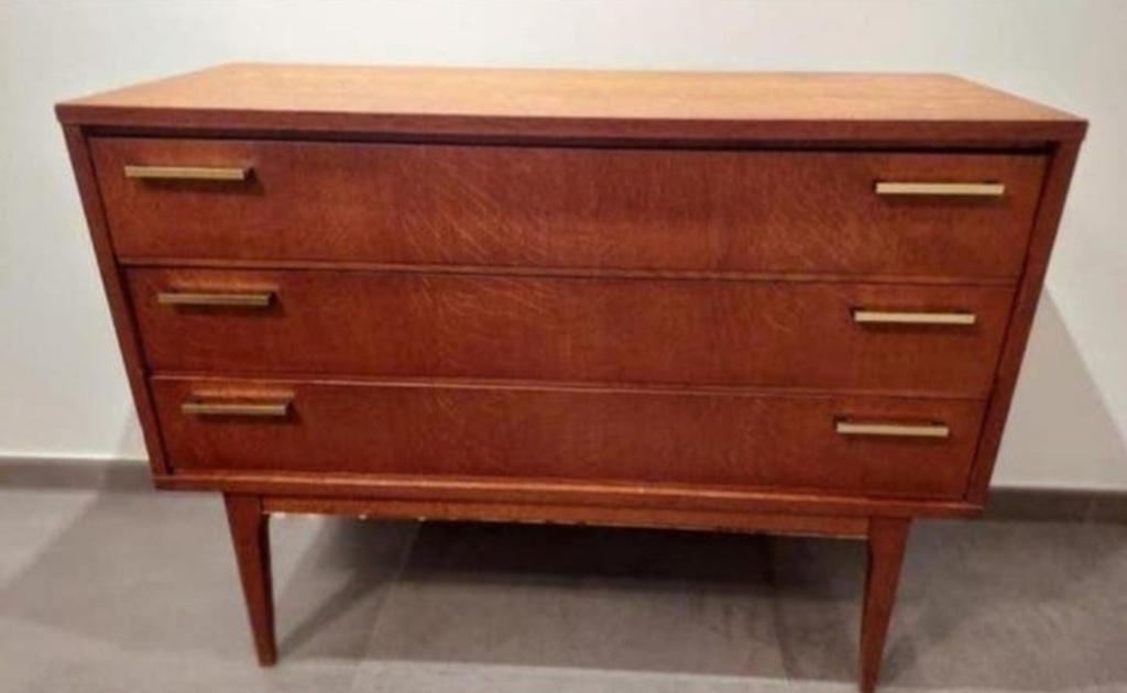 Vintage ladenkast , 3 ruime laden L1m, br 43cm ,h 75cm., Huis en Inrichting, Kasten | Ladekasten, Ophalen