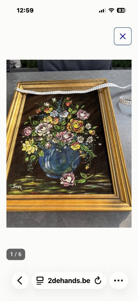 Fluwelen boeket, Autres techniques, Enlèvement, Signé, Classique