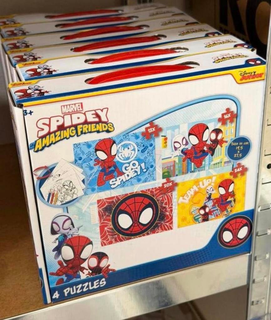 Disney Junior Marvel Spidey + his Amazing Friends 4 PUZZELS, Ophalen of Verzenden, 10 tot 50 stukjes, Nieuw