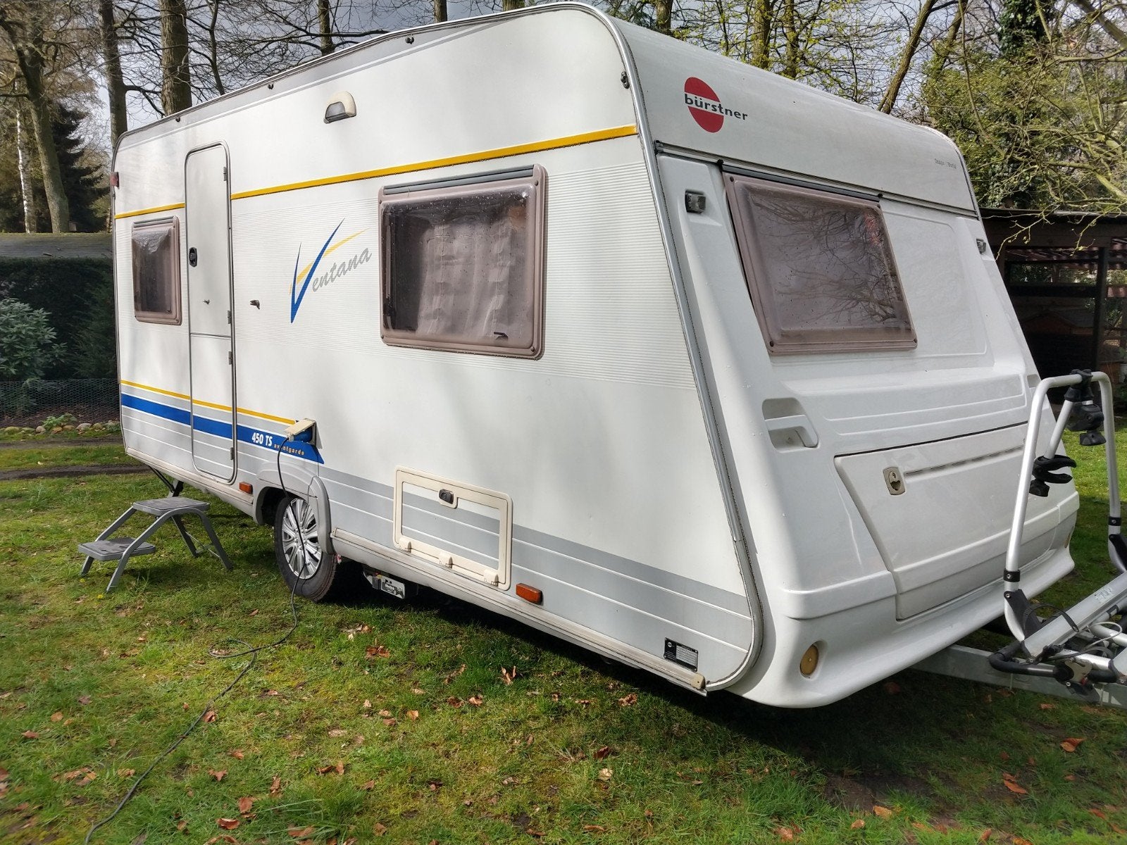 Bürstner Ventana 450 TS + mover – zeer compleet, Caravans en Kamperen, Vast bed, Particulier, Bürstner, 6 tot 7 meter