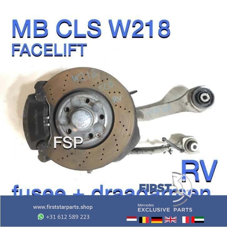 W218 fusee / wielnaaf + 2x draagarm Mercedes CLS rechts voor, Gebruikt, -, Ophalen of Verzenden, -