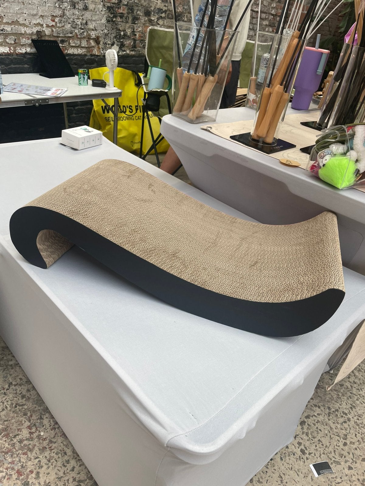 Luxe Design Katten Krabplank & Lounge – S-vorm –Extra Stevig, Ophalen of Verzenden, Zo goed als nieuw, Krabplank
