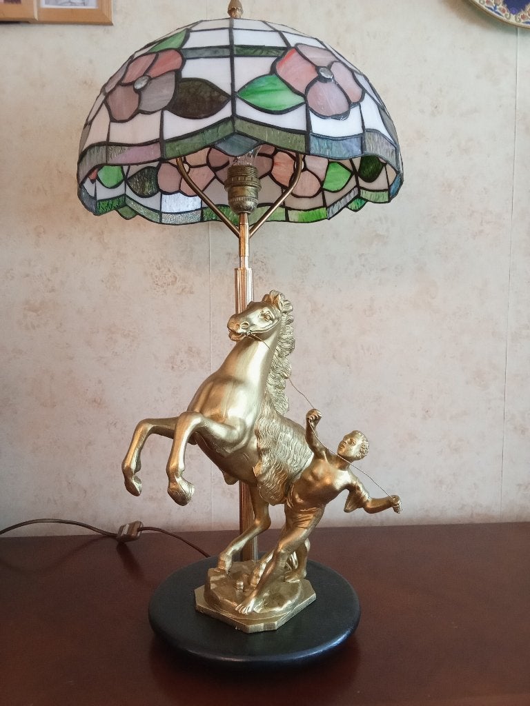 lampe tiffany, Maison & Meubles, Doré, 78 cm, Vintage, Lampe Tiffany