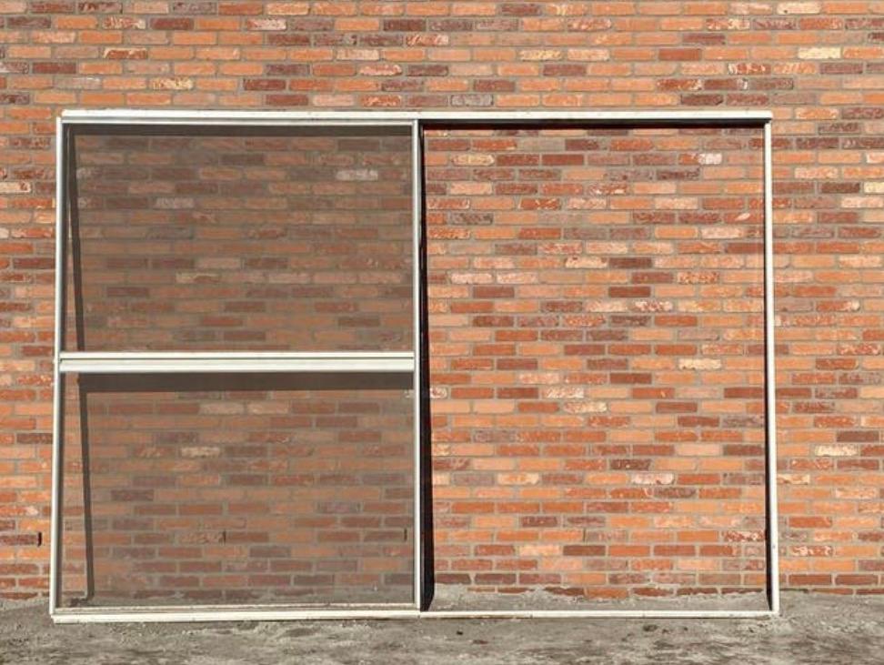 Aluminium vliegenraam schuifdeur 214 cm H x  300 cm B, Doe-het-zelf en Bouw, Deuren en Vliegenramen, Ophalen, Gebruikt, 120 cm of meer