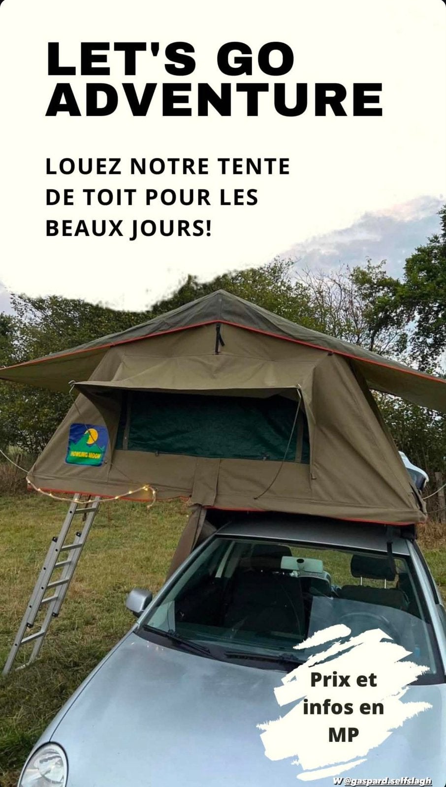 Location tente de toit, Caravans en Kamperen, Tenten, tot en met 3, Zo goed als nieuw, Ophalen