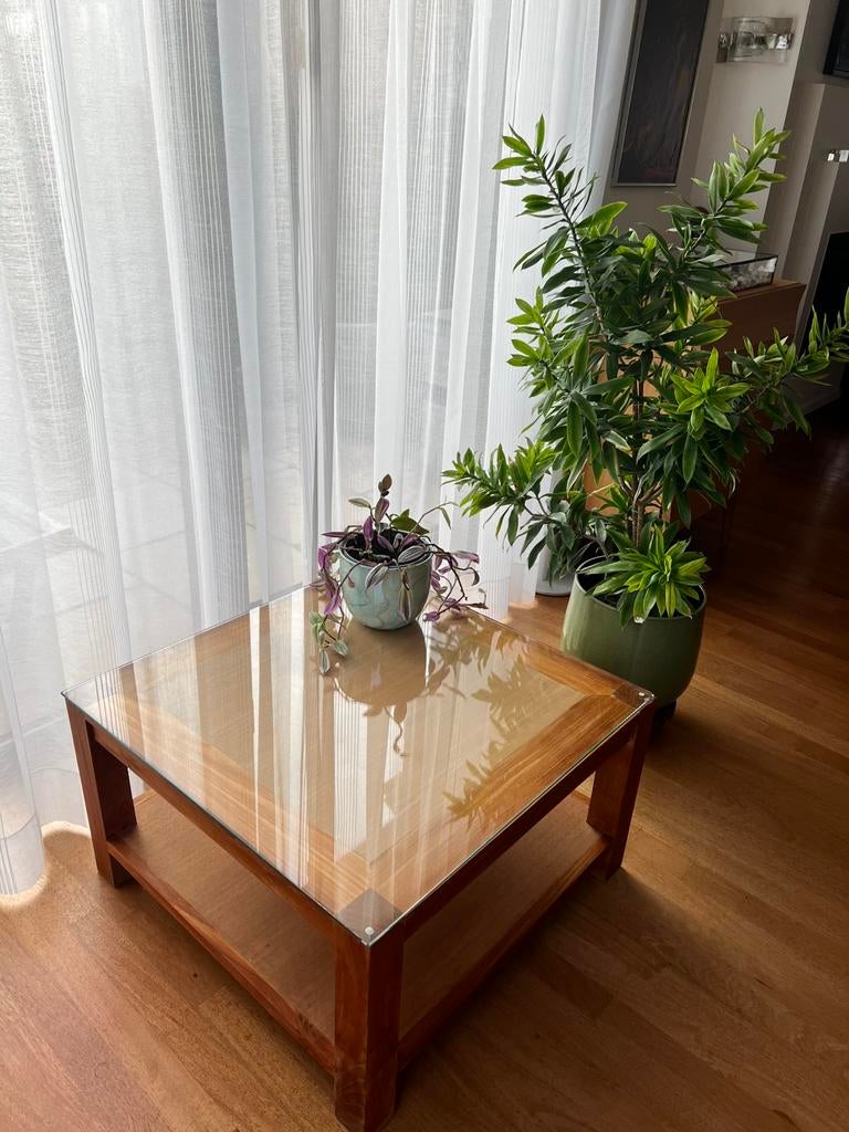 Premium massieve Teak salontafel / coffee table, Ophalen, Gebruikt, Teakhout