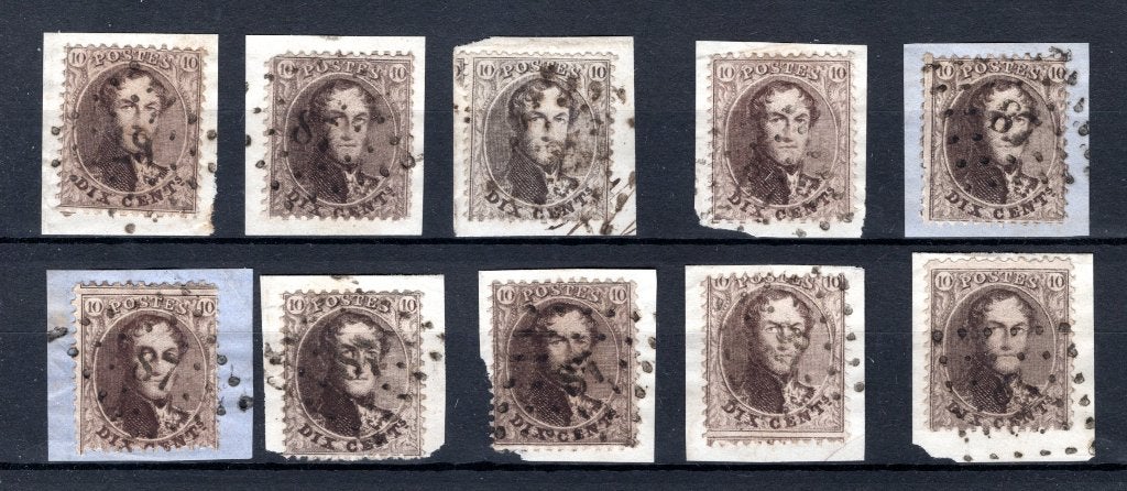 (B) 14 gestempeld 1863 - Getande medaillons (10 stuks) - 2, Postzegels en Munten, Verzenden, Gestempeld, Gestempeld