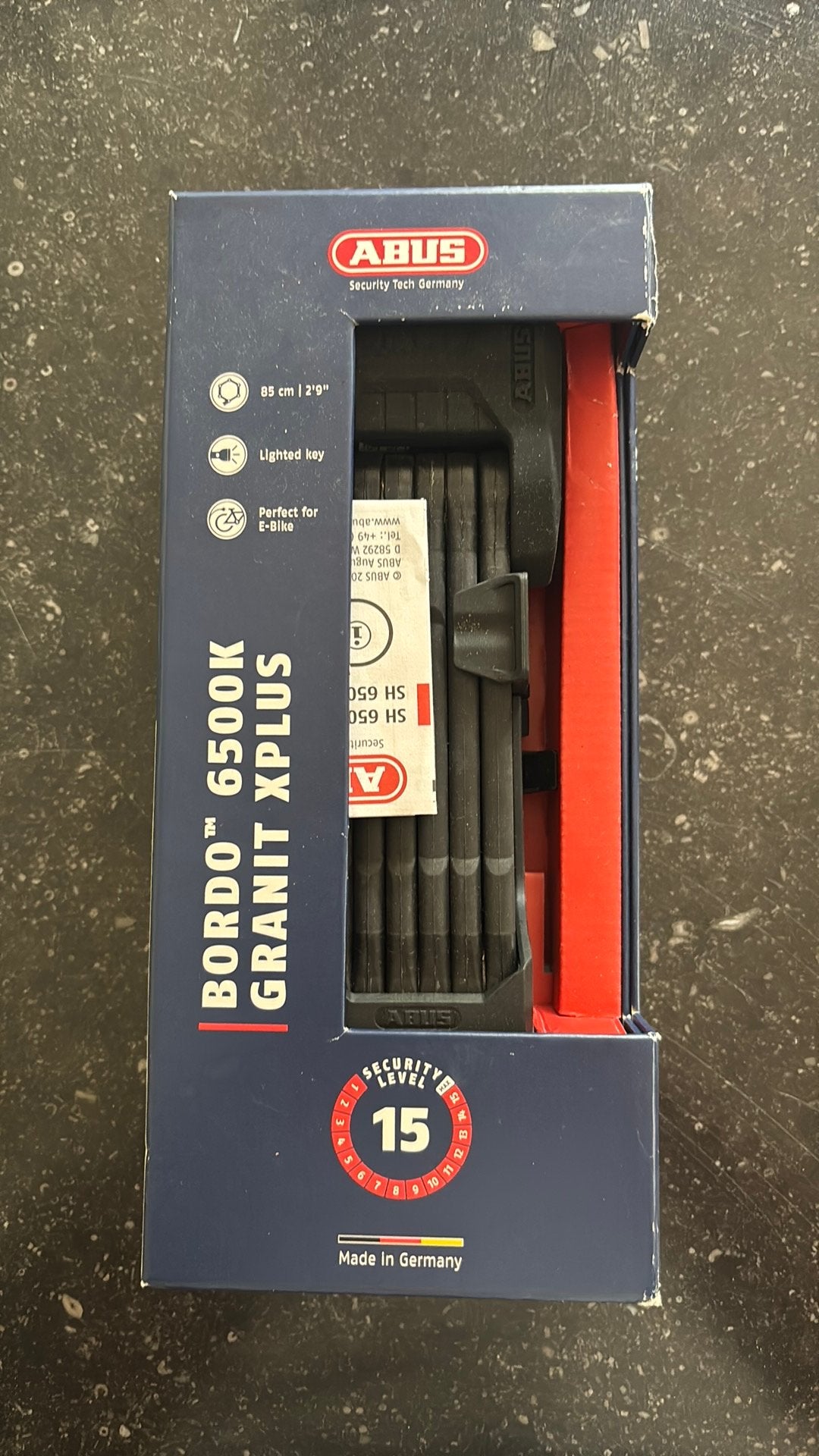 ABUS 6500K Bordo Granit Xplus slot, Fietsen en Brommers, Ophalen of Verzenden, Nieuw