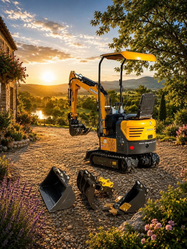 Mini Digger Minipelle Kingway Bagger1000 3 godets offerts, Envoi, Excavatrice