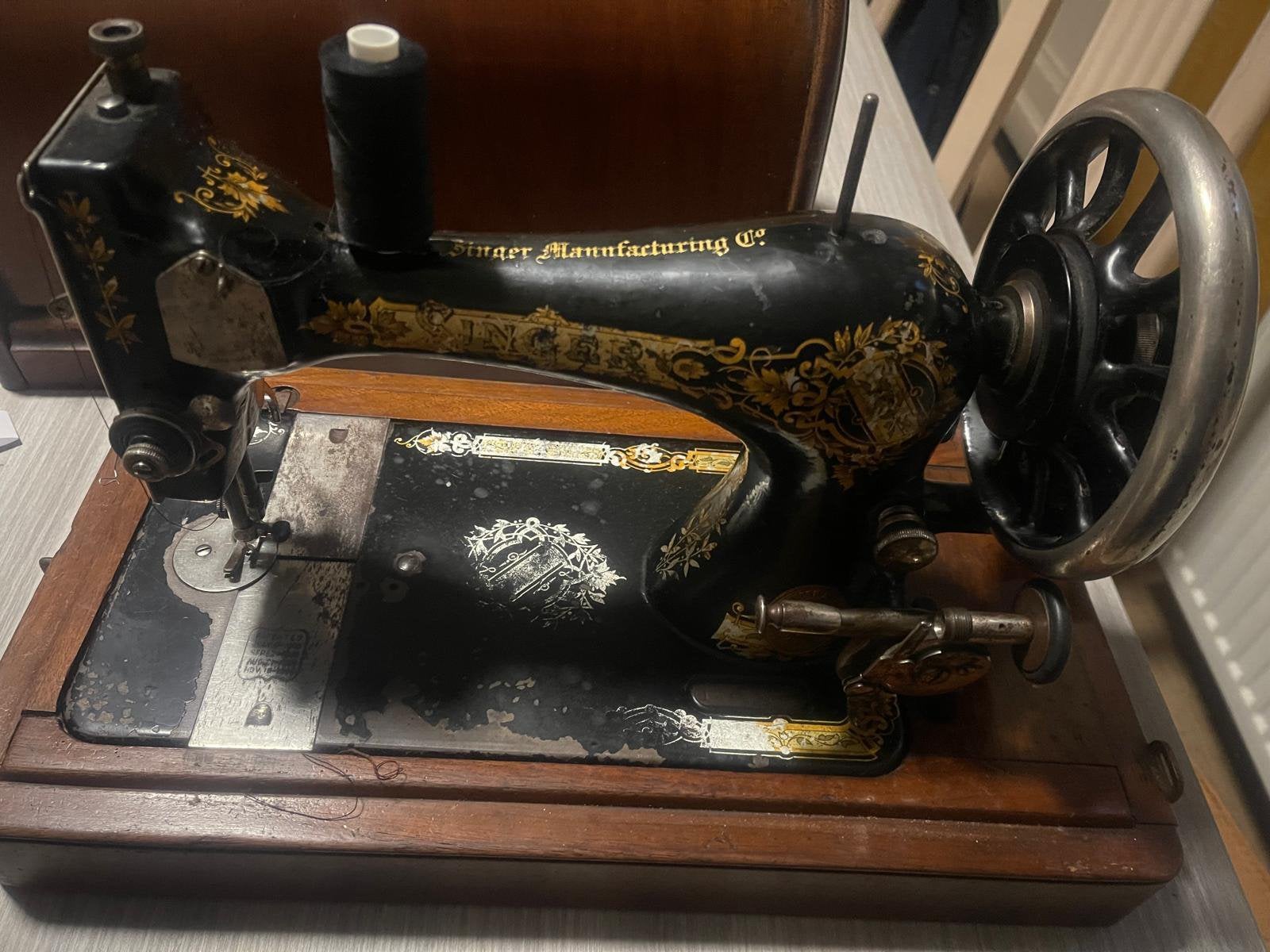 Singer antiek naaimachine Goede staat, Hobby en Vrije tijd, Naaimachines en Toebehoren, Ophalen, Gebruikt, Naaimachine, Singer